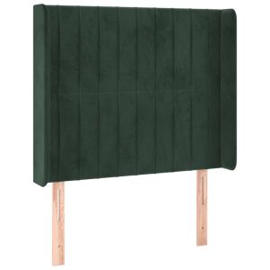 vidaXL cabecero con orejas de terciopelo verde oscuro 103x16x118/128cm