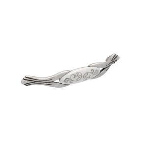 Tirador muebles en zamac y porcel 94 dist entre ejes 128mm plata lote de 6