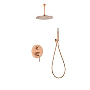 Conjunto ducha monomando empotrado tívoli oro rosa cepillado