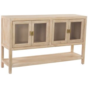 Aparador de madera blanco 4 puertas, medidas 40x150x90cm