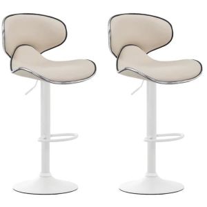 Taburetes de bar regulables crema - set de 2