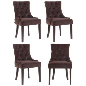 Sillas comedor aberdeen terciopelo marrón lote 4