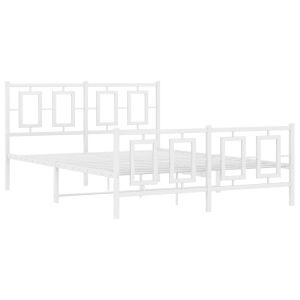 vidaXL estructura cama sin colchón con estribo metal blanco 135x190 cm