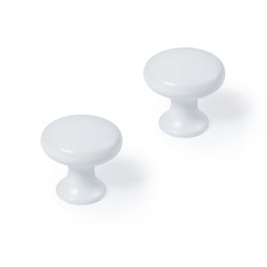 Pomo para mueble rei 760 | 25x25x24 mm | blanco mate | 2 uds. | zamak
