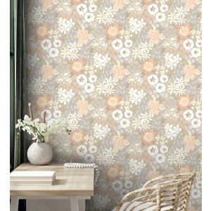 Papel pintado gaulan   jardín de flores  gris cálido estilo 5.23m²