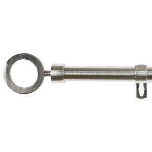 Barra de acero extensible y decorativa (plata, 70-120cm aros acero)