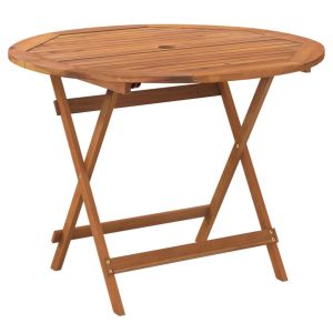 vidaXL mesa de jardín plegable madera maciza de acacia ø 90x75 cm