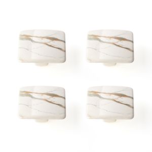 Pomo para mueble rei e706 | 37x37x20 mm | blanco - amarillo | zamak