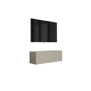 Mueble tv mural cerrado - frente ranurado - cachemira - 100x32x33,6