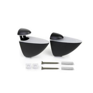 Emuca juego de soportes pelicano para estanterías de madera o vidrio, plást