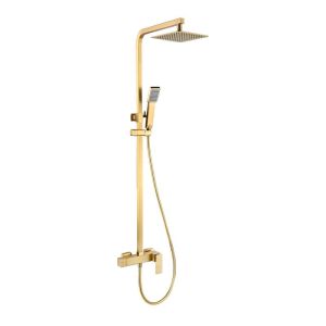Conjunto ducha monomando pisa oro cepillado-imex