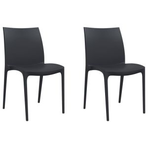 vidaXL sillas de jardín 2 uds polipropileno gris antracita 50x46x80 cm