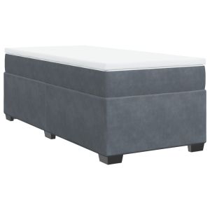 vidaXL cama box spring con colchón terciopelo gris oscuro 90x190 cm
