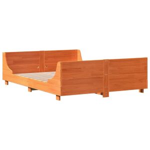 vidaXL estructura de cama sin colchón madera maciza marrón 120x190 cm