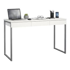 Escritorio amadeo, estructura gris, madera blanca