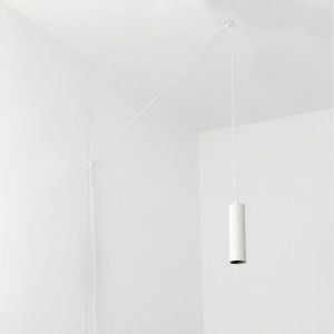 Lámpara coLGante moderna blanco, minimalista tubo gu10 ajustable