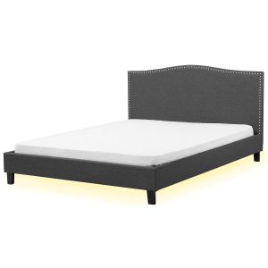 Cama tela montpellier 180 x 200 cm LED blanco