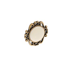 Pomo para muebles en zamac y porcelana diam 46 x 25mm lote de 6