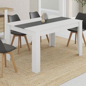 Mesa de comedor rectangular - blanco gris - 140 cm
