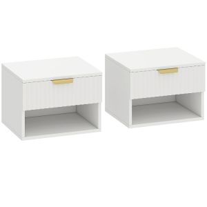 Mesitas de noche 40x34x29 cm color blanco Homcom