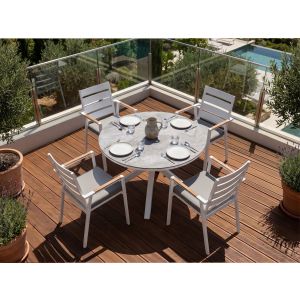 Conjunto de comedor gris oscuro maletto/taviano