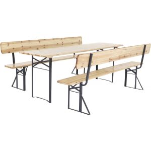 Conjunto de muebles de jardín estilo brasserie de madera con respaldo <<lis