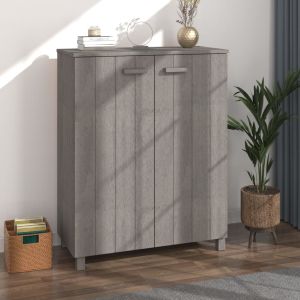Zapatero hamar madera maciza pino gris claro 85x40x108 cm