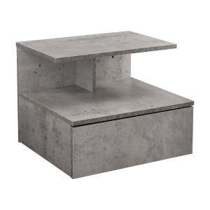 Mesita de noche flotante amberg cajón 40x35x31cm efecto hormigón [en.casa]