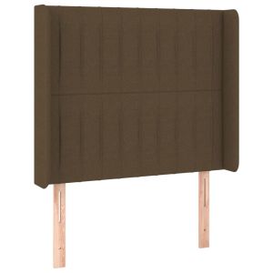 vidaXL cabecero con orejas de tela marrón oscuro 83x16x118/128 cm