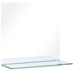 vidaXL espejo de pared con estante de vidrio templado 60x60 cm