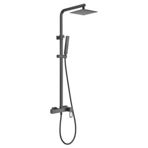 Columna de ducha monomando extensible color negro mate