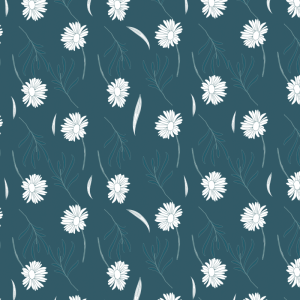Papel pintado floral margaritas blancas con fondo verde 60cm por 300cm