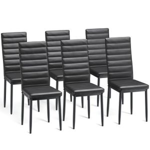 Sillas escandinavas - pu negro - lote de 6 - 96 cm