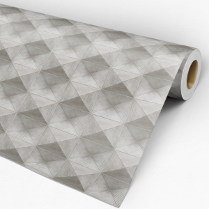Papel pintado geométrico 3d gris 60cm por 250cm