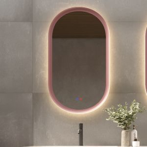 LEDimex-espejo LED retroiluminado ovalado milano 90x50 moka–3/LED