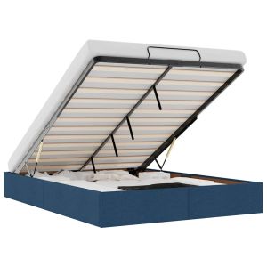 vidaXL estructura cama otomana sin colchón tela azul pardo 140x200cm
