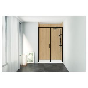 Ondee - kit  paneles murales nicho flora madera 120cm perfil negro