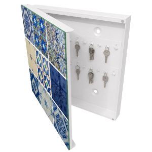Armario para llaves decorativo 30x30x5 azulejos, apertura izquierda