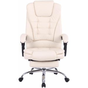 Silla de oficina con ruedas - crema - polipiel