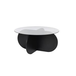 Mesa de centro de madera <<aeris>> - 75 x 75 x 35 cm - madera negra ahumada
