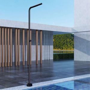 Ducha de piscina texas en acero inox negro mate | poolimex