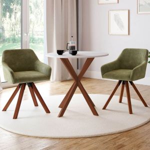 Sillas giratorias de comedor - 2 piezas - verde 51x56x76 cm