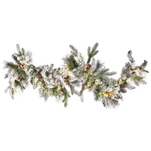 Guirnalda de navidad nevada LED whitehorn 180 cm blanco