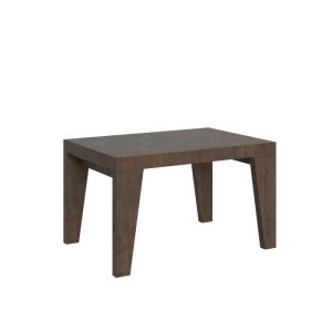 Mesa extensible - naxy - marrón fonce/blanco - 90x140-244 cm