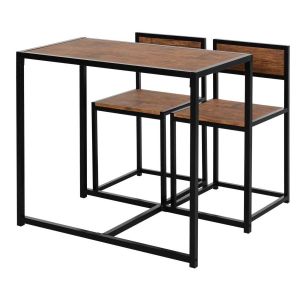 Conjunto de mesa y sillas natural para 2 personas