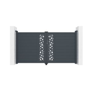 Puerta batiente sunny 300x160 cm + puerta 100x160 cm + 4 postes elda