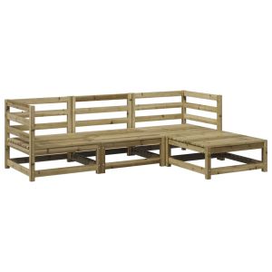 vidaXL juego de sofás de jardín 4 pzas madera de pino impregnada