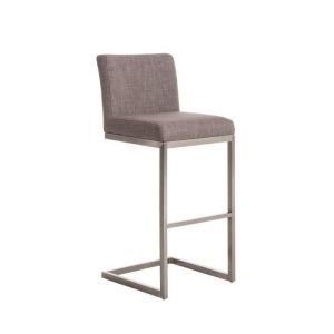 Taburete de bar moderno - gris - tela - 77 cm