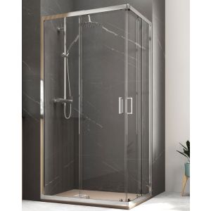 Mampara ducha rectangular angular corredera |trans.|frente 170 lateral 90cm