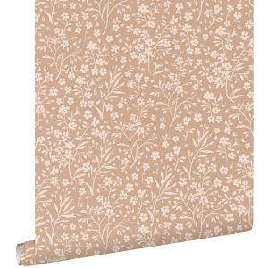 Estahome papel pintado flores rosa terracota 53 cm x 10.05 m